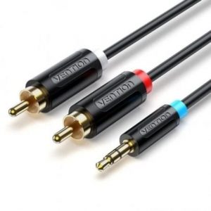 Cable estéreo vention bclbl/ jack 3.5 macho - 2x rca macho/ 10m/ negro