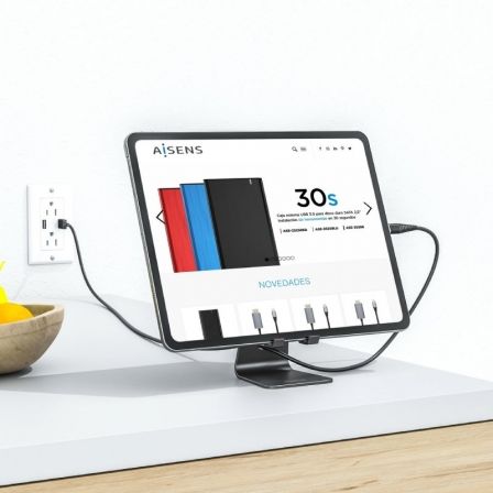 Soporte para smartphone/tablet aisens ms1pm-084/ negro