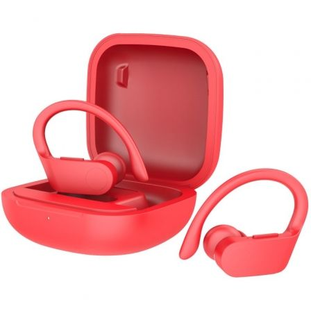 Auriculares deportivos bluetooth daewoo dw2025 con estuche de carga/ autonomía 5h/ rojos