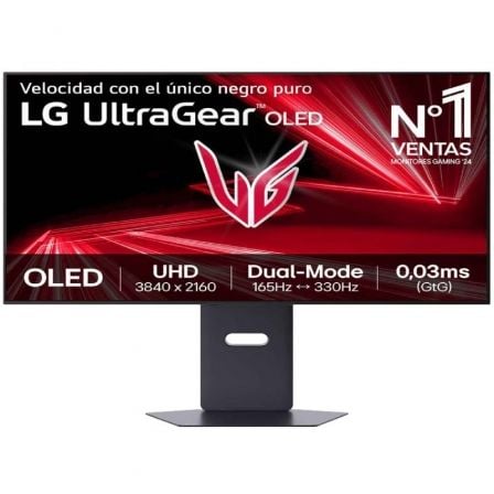 Monitor gaming ultrapanorámico lg ultragear 32gx850a-b 32"/ 4k/ 0.03ms/ 330hz/ oled/ regulable en altura/ negro