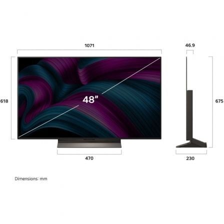 Televisor lg oled evo ai c5 oled48c56lb 48"/ ultra hd 4k/ smart tv/ wifi