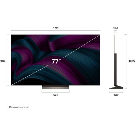art_lge-tv-oled77c56lb_4 Televisor lg oled evo ai c5 oled77c56lb 77"/ ultra hd 4k/ smart tv/ wifi