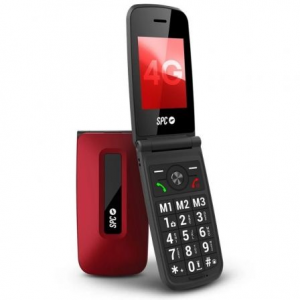Teléfono móvil spc titan 2 para personas mayores/ 4g/ rojo