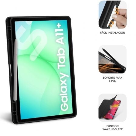 Funda subblim clear shock case para samsung a11+/ negra