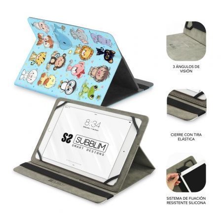 Funda subblim trendy case animals para tablets de 9.6"-11"