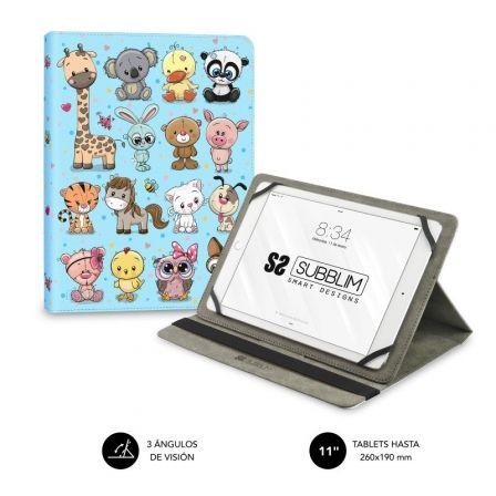 Funda subblim trendy case animals para tablets de 9.6"-11"
