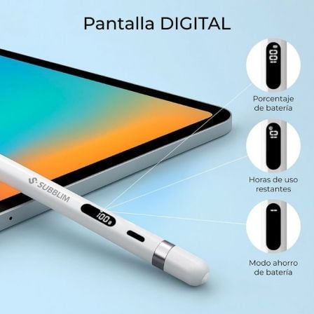 Lápiz electrónico subblim noteflow pen para android y windows/ blanco
