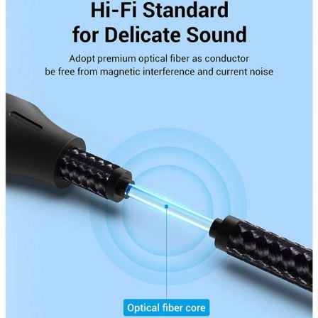 Cable de audio de fibra óptica vention bavhn/ 15m/ gris