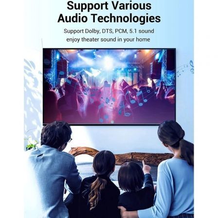 Cable de audio de fibra óptica vention bavhn/ 15m/ gris