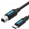 Cable usb 2.0 impresora vention cqubf/ usb tipo-b macho - usb tipo-c macho/ 480mbps/ 1m/ negro