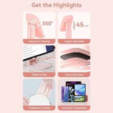 Soporte para smartphone/tablet vention ksgp0/ rosa