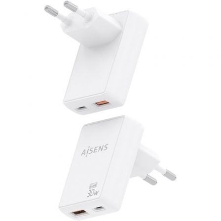 art_ais-carga-asch-30w2p074-w_3 Cargador de pared gan aisens asch-30w2p074-w/ 1xusb tipo-c/ 1xusb/ 30w/ blanco