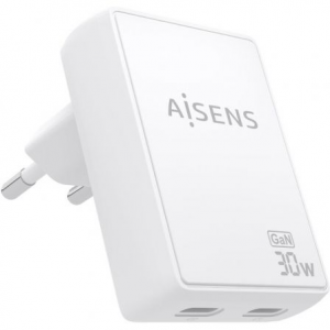 art_ais-carga-asch-30w2p075-w_1 Cargador de pared gan aisens asch-30w2p075-w/ 2xusb tipo-c/ 30w/ blanco