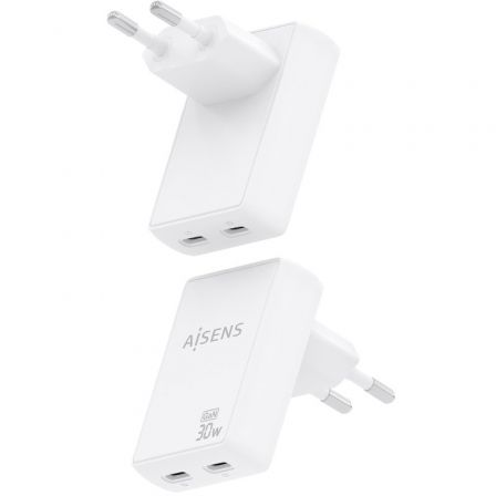 art_ais-carga-asch-30w2p075-w_3 Cargador de pared gan aisens asch-30w2p075-w/ 2xusb tipo-c/ 30w/ blanco