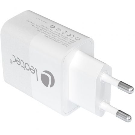 Cargador de Pared Leotec LECSPH20W2W2/ 1xUSB Tipo-C/ 1xUSB/ 20W
