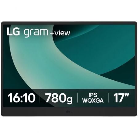 Monitor portátil lg gram +view 17mt70.asdwu 17"/ wqxga/ multimedia/ negro y plata