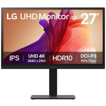 Monitor profesional lg ultrafine 27ba45u-b 27"/ 4k/ regulable en altura/ negro