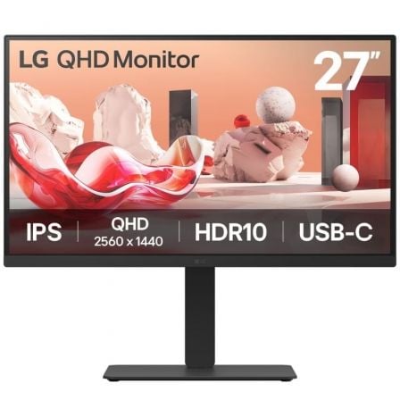 Monitor profesional lg 27ba75qb-b 27"/ qhd/ multimedia/ negro