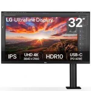 Monitor profesional lg ultrafine display 32un880k-b 31.5"/ 4k/ multimedia/ regulable en altura/ negro