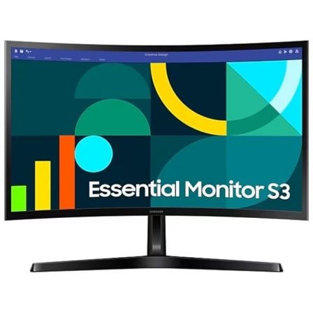 Monitor curvo samsung essential monitor s3 s24d366gau/ 24"/ full hd/ negro