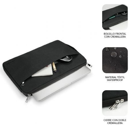 Funda subblim urban laptop sleeve para portátiles hasta 14"/ negra