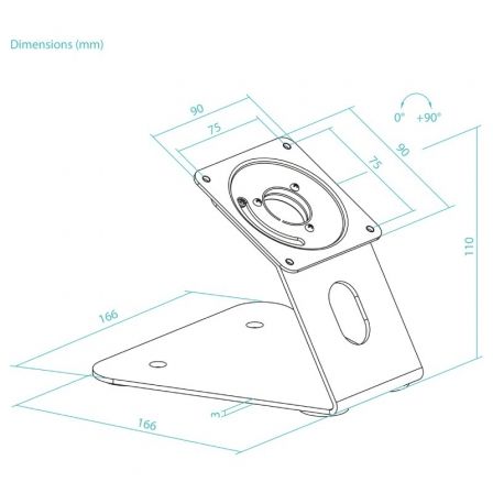 Soporte de mesa/pared para marco antirrobo de tablet tooq tqatwm3401-b/ negro