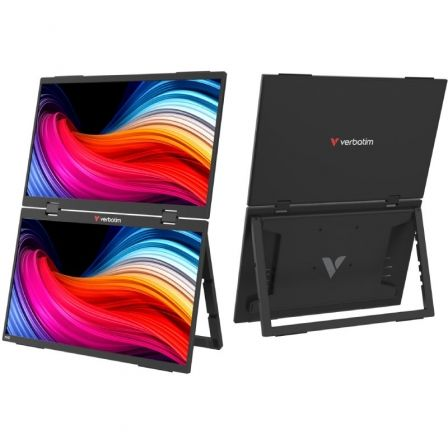 art_verb-m-32403_1 Monitor portátil táctil verbatim duo essentials 15.6" + 15.6"/ full hd/ multimedia/ negro
