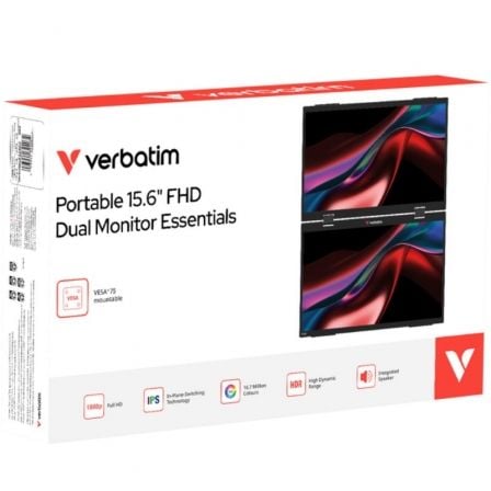 art_verb-m-32403_4 Monitor portátil táctil verbatim duo essentials 15.6" + 15.6"/ full hd/ multimedia/ negro