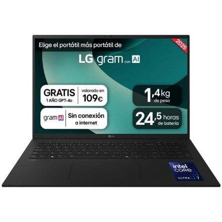 art_lgp-17z90tl-g-au88b_1 Portátil LG Gram 17Z90TL-G.AU88B Intel Core Ultra 7-258V/ 32GB/ 1TB SSD/ 17"/ Win11