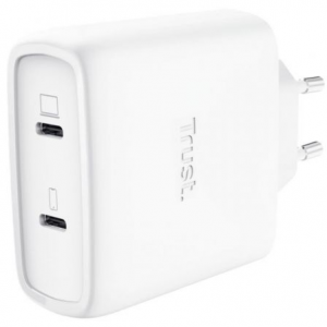 Cargador de Pared GaN Trust Maxo 65W 25526/ 2xUSB Tipo-C/ Incluye Cable USB Tipo-C/ 65W