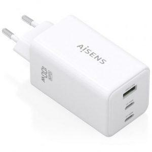 Cargador de Pared GaN Aisens ASCH-100W3P051-W/ 2xUSB Tipo-C/ 1xUSB/ 100W
