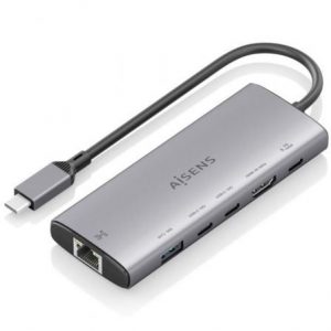 Docking USB Tipo-C Aisens ASUC-6P030-GR/ 1xHDMI 4K/ 1xUSB/ 2xUSB Tipo-C/ 1xRJ45/ 1xUSB Tipo-C PD/ Gris