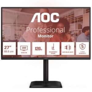 Monitor Profesional AOC Q27E4CV 27"/ QHD/ Multimedia/ Regulable en altura/ Negro