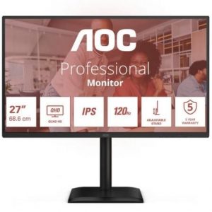 Monitor Profesional AOC Q27E4U 27"/ QHD/ Multimedia/ Regulable en altura/ Negro