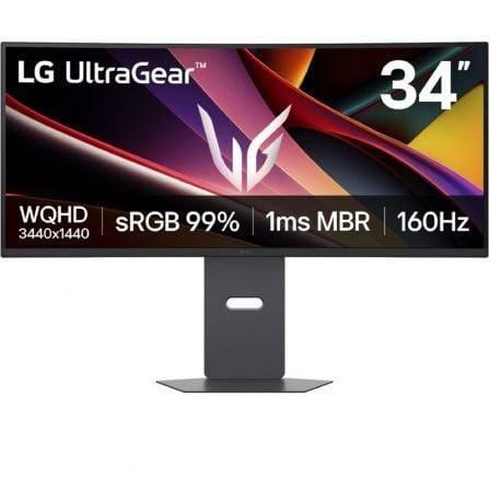 Monitor Gaming Ultrapanorámico Curvo LG UltraGear 34G600A-B 34"/ WQHD/ Multimedia/ 5ms/ 160Hz/ VA/ Regulable en Altura/ Negro