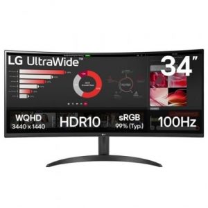 Monitor Profesional Ultrapanorámico Curvo LG 34WR50QK-B 34"/ WQHD/ Negro