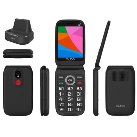 Teléfono Móvil Qubo X-340CB 4G para Personas Mayores/ Negro