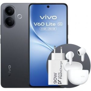Smartphone Vivo V60 Lite 8GB/ 256GB/ 6.77"/ 5G/ Negro/ Incluye Cargador 90W y Buds