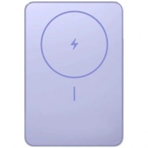 Powerbank 5000mAh Xiaomi Super Slim Magnetic Power Bank 5000/ Wireless/ Púrpura/ Incluye Cable USB Tipo-C