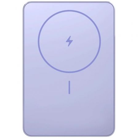 Powerbank 5000mAh Xiaomi Super Slim Magnetic Power Bank 5000/ Wireless/ Púrpura/ Incluye Cable USB Tipo-C