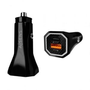 art_ais-car-asch-car2pqc-bk_1 Cargador de Coche Aisens ASCH-CAR2PQC-BK/ 1xUSB-Tipo C/ 1xUSB/ 38W