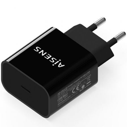 art_ais-carga-a110-0538_1 Cargador de Pared Aisens A110-0538/ 1xUSB Tipo-C PD3.0/ 20W/ Negro