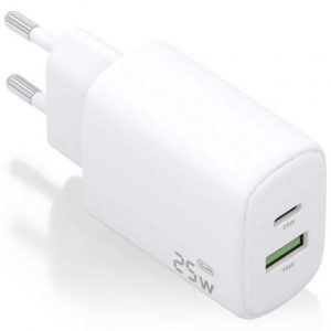art_ais-carga-a110-0911_1 Cargador de Pared GaN Aisens A110-0911/ 1xUSB Tipo-C/ 1xUSB/ 25W/ Blanco
