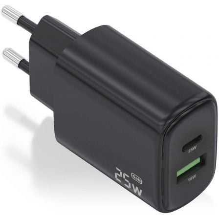art_ais-carga-a110-0912_1 Cargador de Pared GaN Aisens A110-0912/ 1xUSB Tipo-C/ 1xUSB/ 25W/ Negro