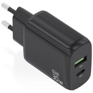 art_ais-carga-a110-0924_1 Cargador de Pared GaN Aisens A110-0924/ 1xUSB Tipo-C/ 1xUSB/ 30W/ Negro