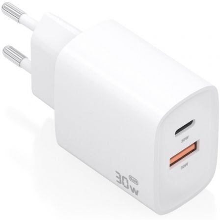 art_ais-carga-a110-0952_1 Cargador de Pared GaN Aisens A110-0952/ 1xUSB Tipo-C/ 1xUSB/ 30W/ Blanco
