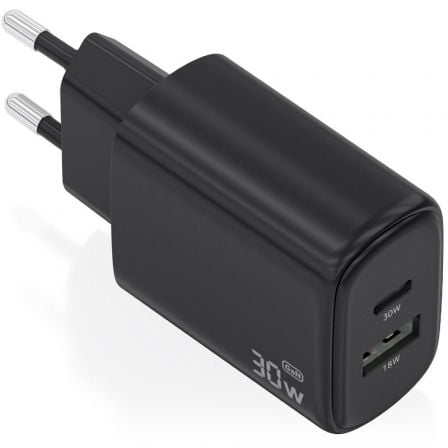 art_ais-carga-a110-0978_1 Cargador de Pared GaN Aisens A110-0978/ 1xUSB Tipo-C/ 1xUSB/ 30W/ Negro