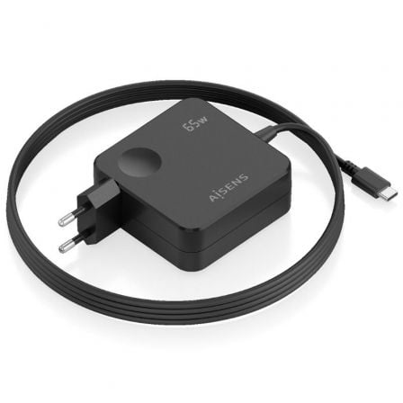 art_ais-carga-asch-1pd65wl80-bk_1 Cargador de Pared Aisens ASCH-1PD65WL80-BK/ 1xUSB Tipo-C/ 65W/ Negro