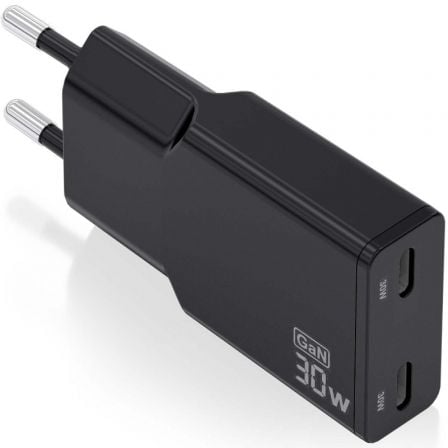 art_ais-carga-asch-30w2p049-bk_1 Cargador de Pared GaN Aisens ASCH-30W2P049-BK/ 2xUSB Tipo-C/ 30W/ Negro