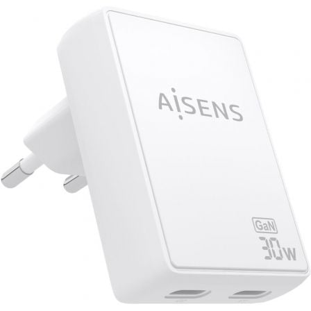 art_ais-carga-asch-30w2p075-w_1 Cargador de Pared GaN Aisens ASCH-30W2P075-W/ 2xUSB Tipo-C/ 30W/ Blanco